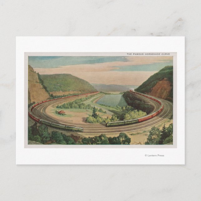 Altoona, Pennsylvania, der berühmte Horseshoe Curv Postkarte (Vorderseite)
