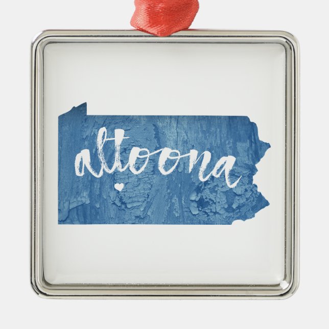 Altoona Pennsylvania Holzkörner Ornament Aus Metall (Vorne)