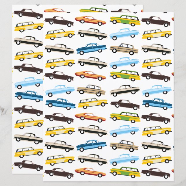 Altpapier mit Oldtimern (Vorne/Hinten)