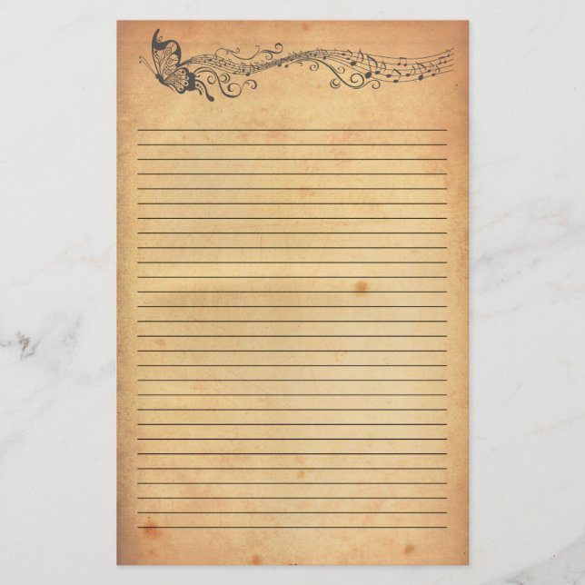 Altpapier-Schmetterlingssteine Briefpapier (Vorderseite)