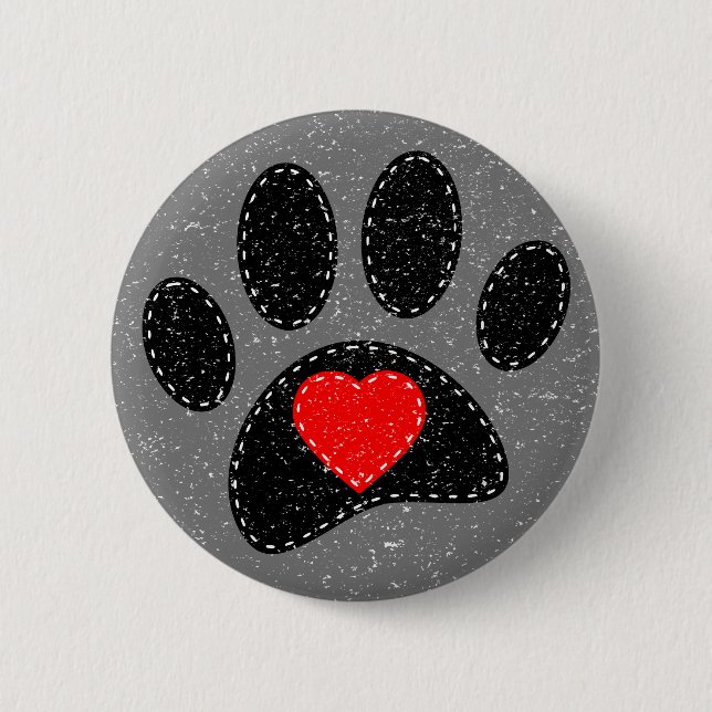 Altpapierdruckhund Lover Button (Vorderseite)