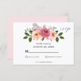 Altrosa | Blush Pink Floral Wedding RSVP Karte