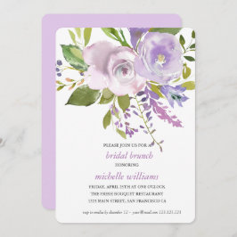 Altrosa | Chic Lavender Floral Wedding Bridal Brun Einladung