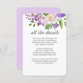 Altrosa | Chic Lavender Floral Wedding Guest Detai Einladung