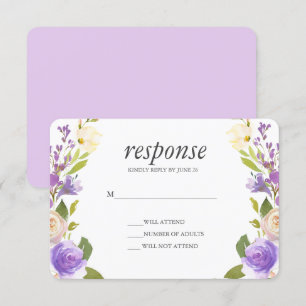 Altrosa Chic Lavender Floral Wedding Rsvp Reakti Einladung