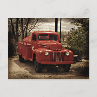 Altroter LKW Postkarte