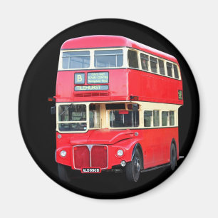 Altroter London-Bus ab ca. 1950 Magnet