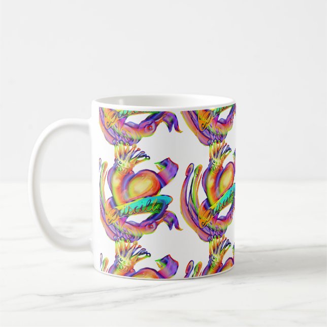 Altschultätowierung in Regenbogenfarben Kaffeetasse (Links)