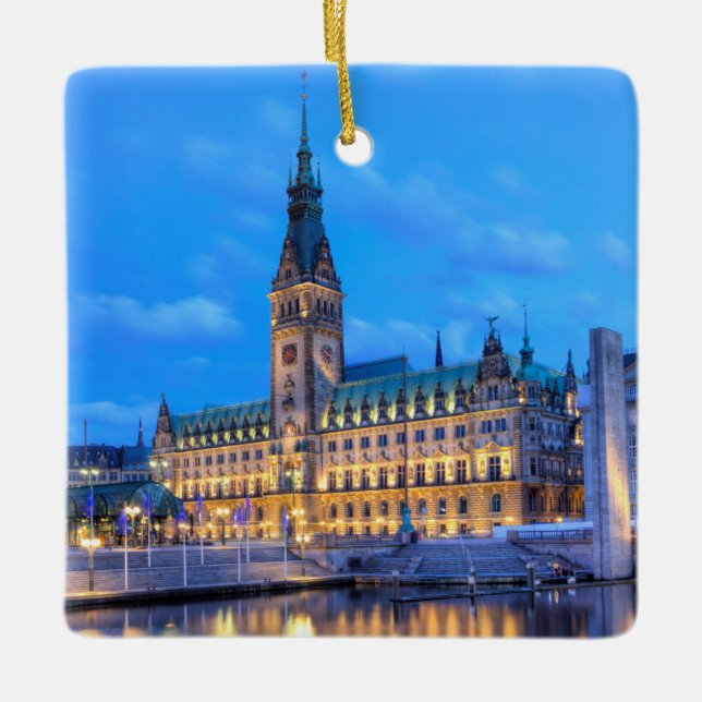 Altstadt am Rathausmarkt in Hamburg, Deutschland Keramikornament (Vorderseite)