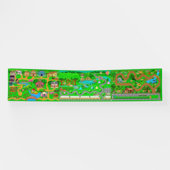 Altstadt-Camp-Safari Straßen für Autos 2,5x12 Banner (Horizontal)