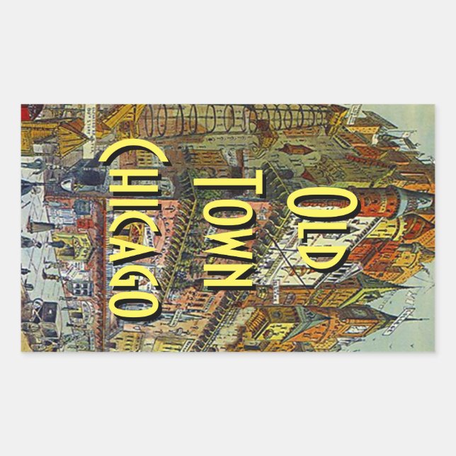 Altstadt Chicago Vintage Gepäckaufkleber Rechteckiger Aufkleber (Vorderseite)