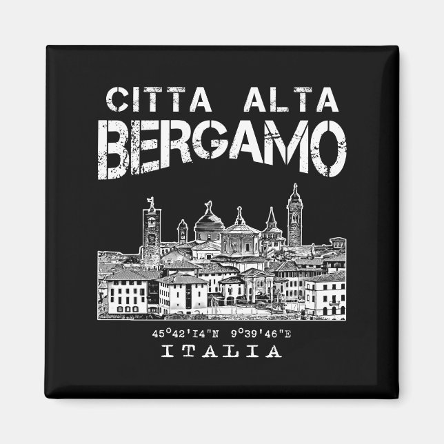 Altstadt (Citta Alta) in Bergamo, Italien. Magnet (Vorne)