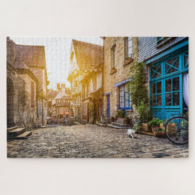 Altstadt Europas bei Sonnenuntergang Puzzle (Horizontal)