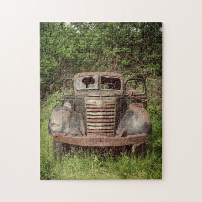 Altstadt Land Rustikaler Vintager LKW Puzzle (Vertikal)