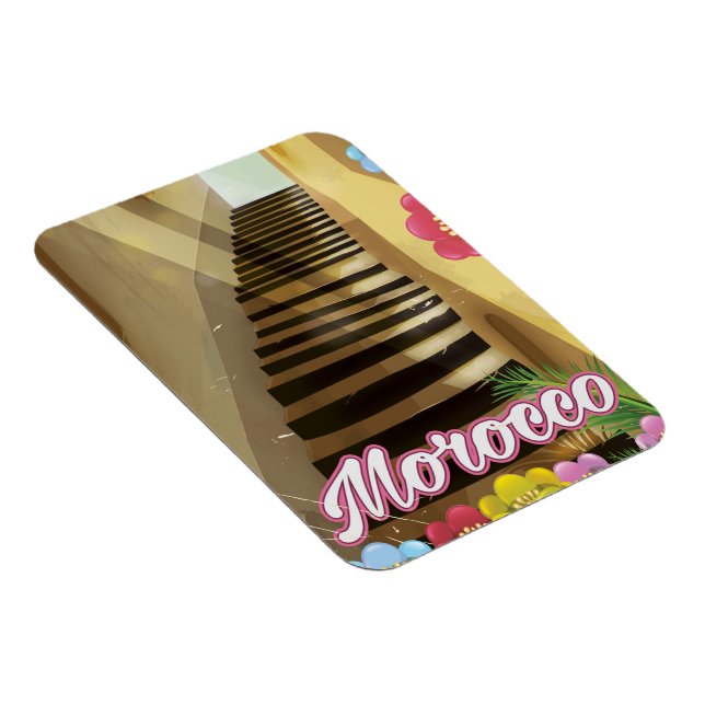 Altstadt Marokko Reiseplakat Magnet (Rechte Seite)