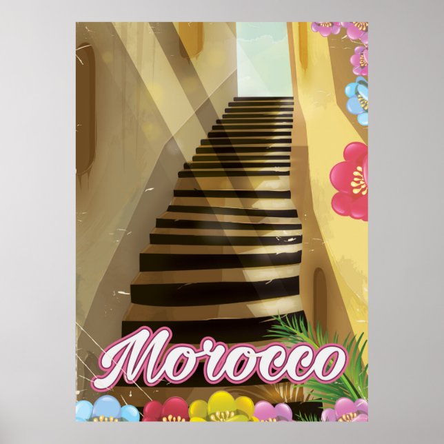 Altstadt Marokko Reiseplakat Poster (Vorne)
