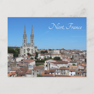 Altstadt Niort Skyline, Frankreich Postkarte