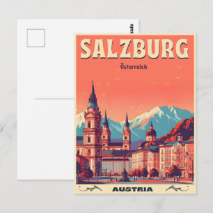 Altstadt Österreich Hauptstadt Salzburg Skyline Postkarte