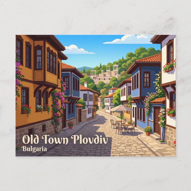 Altstadt Plovdiv Bulgarien Postkarte (Vorderseite)