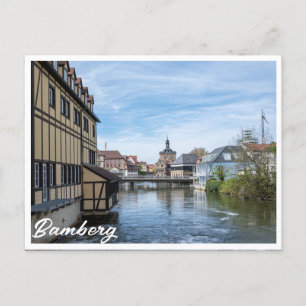 Altstadt und Regnitz in Bamberg, Deutschland Postkarte