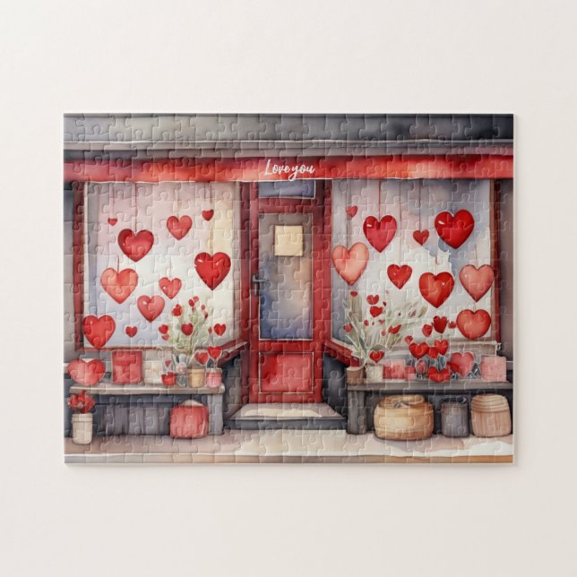Altstadt - Valentinstag-Shop-Fenster Puzzle (Horizontal)