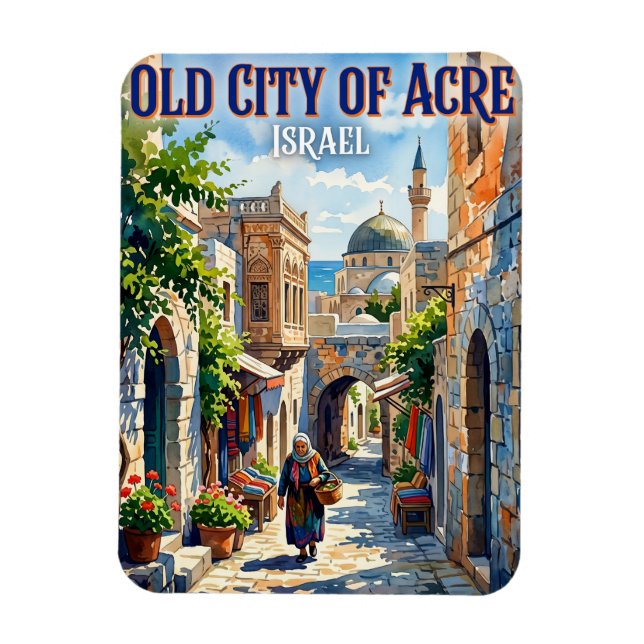 Altstadt von Akko Israel Magnet (Vertikal)