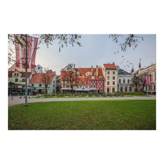Altstadt von Riga im Herbst Fotodruck (Vorne)