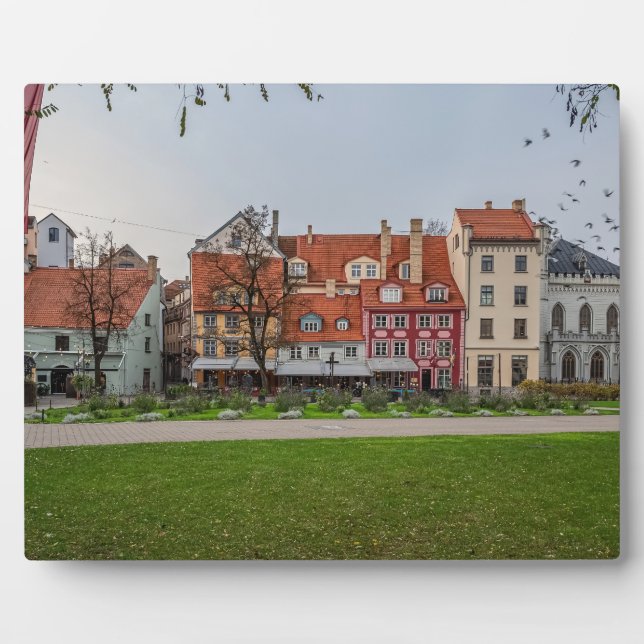Altstadt von Riga im Herbst Fotoplatte (Vorderseite)