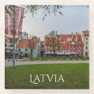 Altstadt von Riga im Herbst Glasuntersetzer