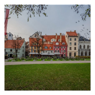 Altstadt von Riga im Herbst Poster