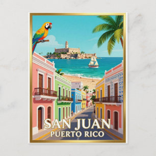 Altstadt von San Juan, karibische Kolonialarchitek Postkarte