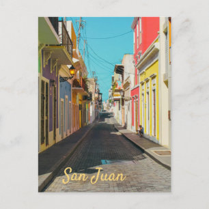 Altstadt von San Juan Kopfsteinpflaster-Straßenfot Feiertagspostkarte
