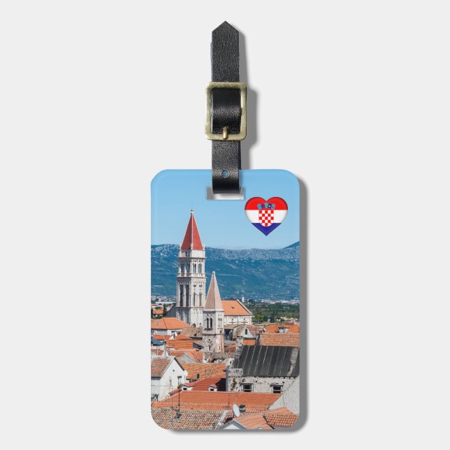 Altstadt von Trogir - Dalmatien, Kroatien Gepäckanhänger (Vorderseite vertikal)