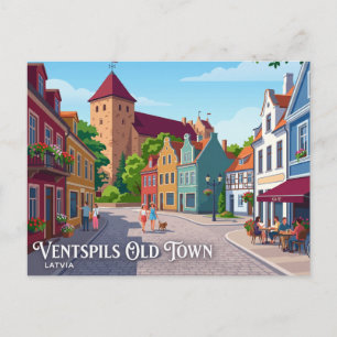 Altstadt von Ventspils Lettland Postkarte