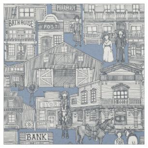 Altstadt von Western blau Stoff