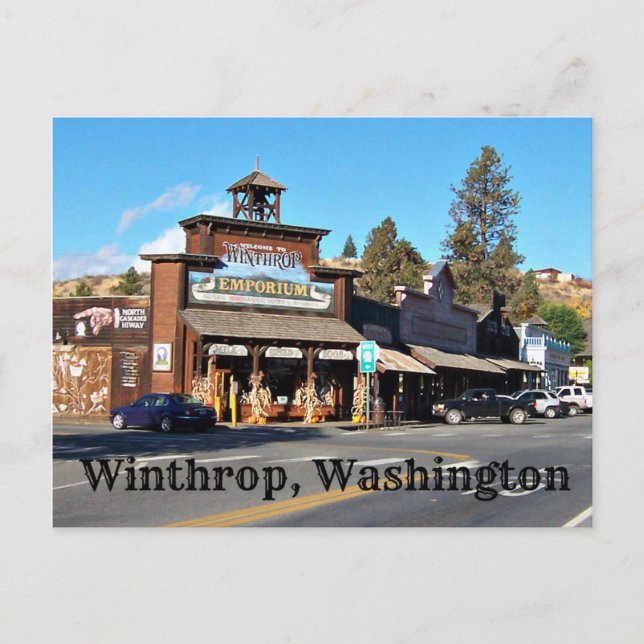 Altstadt von Winthrop, Washington Postkarte (Vorderseite)