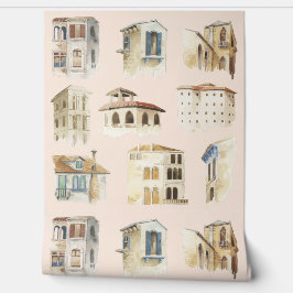 Altstadt Wasserfarben Skizzen Delikatessen Tapete