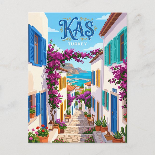 Altstadtgasse, Kaş Türkei Postkarte (Vorderseite)