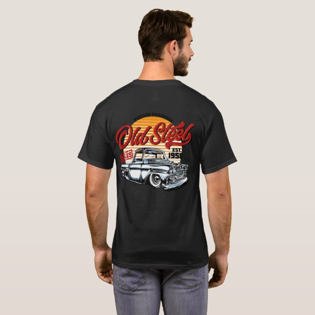 Altstahl 1958 Klassischer Vintager LKW T-Shirt (Schwarz voll)