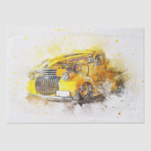 AltVintager LKW-Dekoupage Seidenpapier