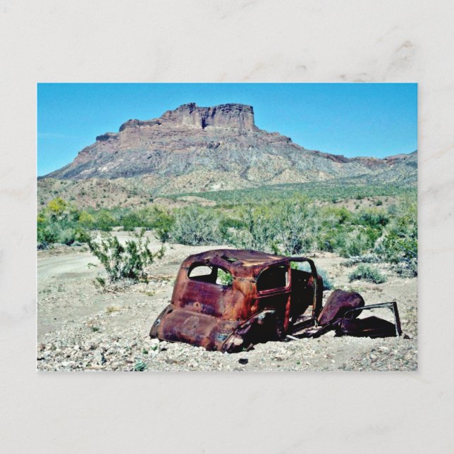 Altwagen vor dem Butte Postkarte (Vorderseite)