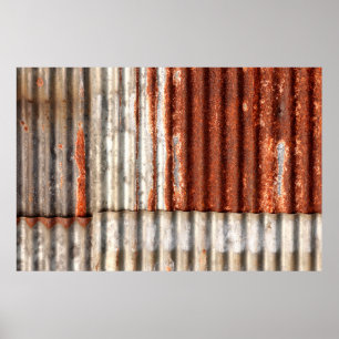 altzine und rostige Wellpappe.  Poster