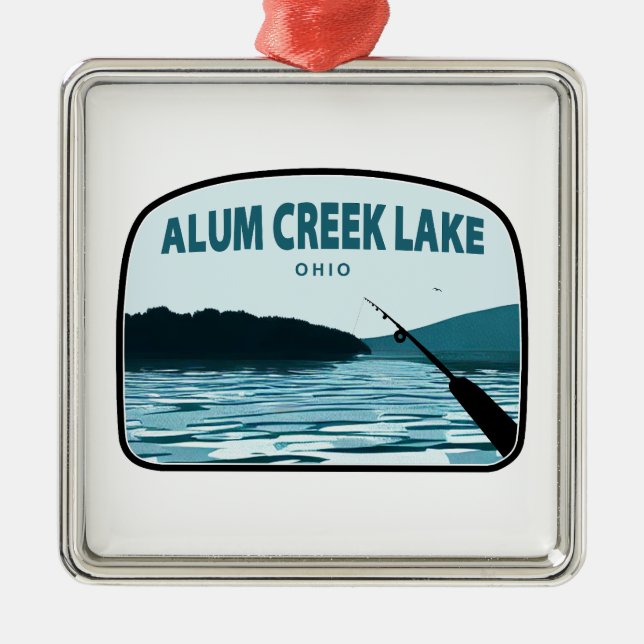 Alum Creek Lake Ohio Angelo Ornament Aus Metall (Vorne)
