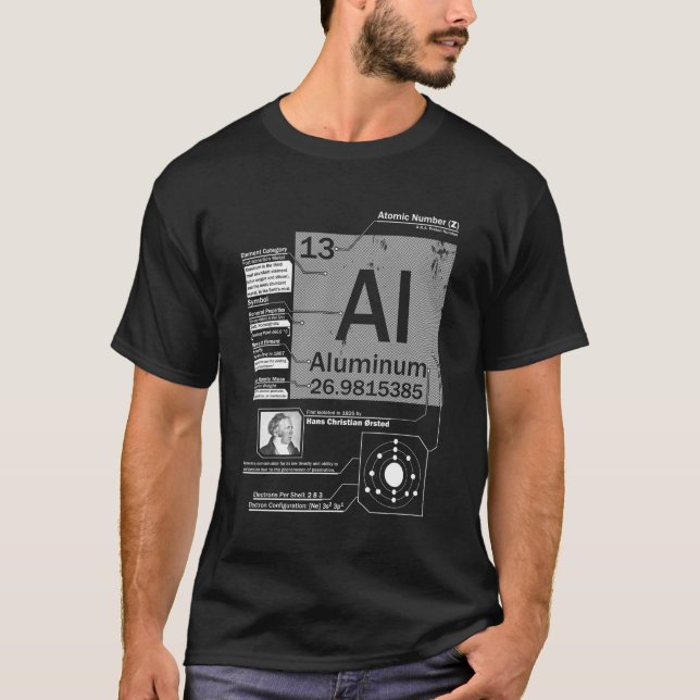 Aluminium Al Elet Atomic Number 13 Science T-Shirt (Vorderseite)