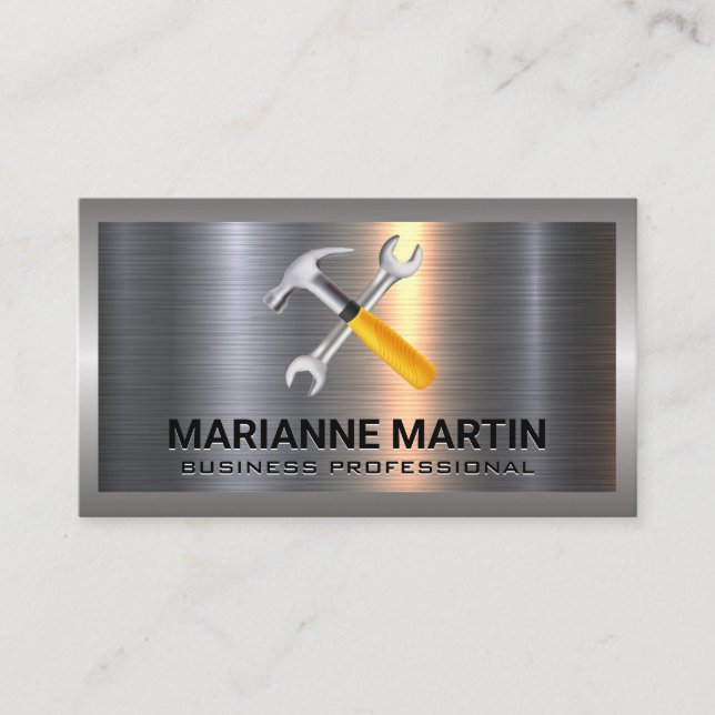 Aluminium-Aluminium-Bürste | Hammer Wrench Visitenkarte (Vorderseite)