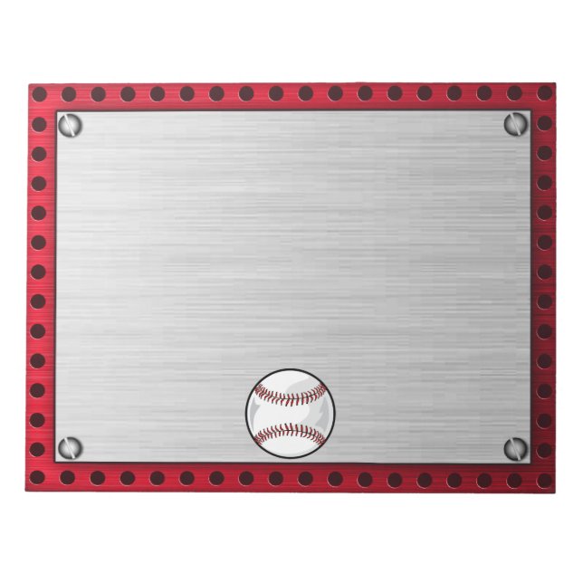 Aluminium-Bürste aussehen Baseball Notizblock (Vorderseite)