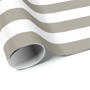 Aluminium-Grau-Weiß-Streifen Geschenkpapier