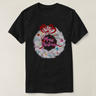 Aluminium-Kranz Retro-Weihnachten T-Shirt