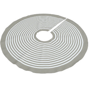 Aluminium Silber Grau und Weiß gestreifte Weihnach Polyester Weihnachtsbaumdecke