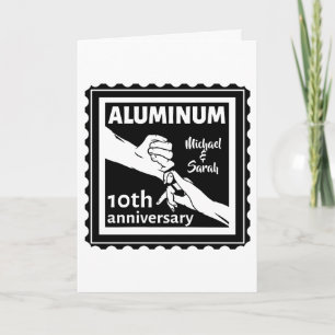ALUMINIUM traditionelles Geschenk zum 10. Hochzeit Karte